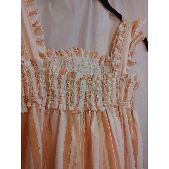 Haute Hippie Kids Style flutter‎ sleeve, tiered peasant Dress Maxi Lined Sz 12 - Picture 9 of 14
